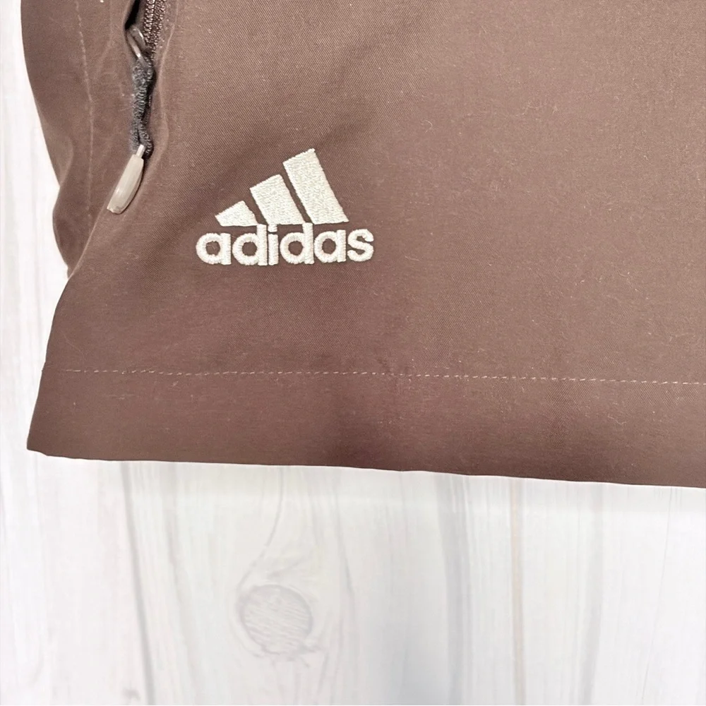 ADIDAS Men’s Y2K Dark Brown 1/4-Zip ClimaProof Windbreaker‎ Jacket, XL